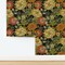 Art Nouveau Folk William Morris Arts And Crafts Black Floral Custom Removable Wallpaper by Spoonflower Peel & Stick Wallpaper 2FT Wide